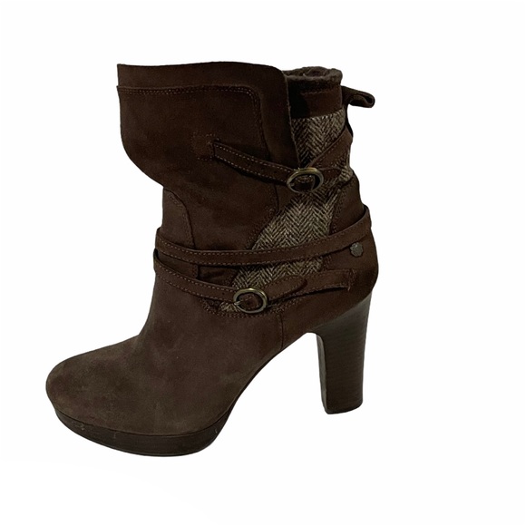 UGG Shoes - UGG leather suede buckle heels booties boots 7W